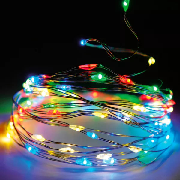 Lichterkette 32 m 320 Micro LED Fil d'argent Mehrfarbig