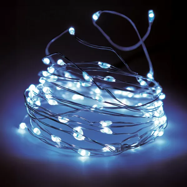 Lichterkette 32 m 320 Micro LED Fil d'argent Kaltwei�