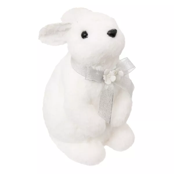 Lapin de No�l (H25 cm) Giulia petit n�ud 