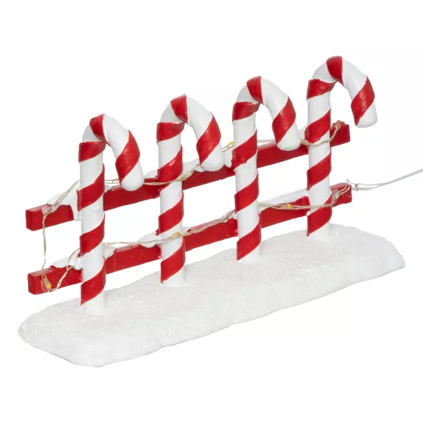 Beleuchteter Zaun batteriebetrieben (H8,5 cm) Sucre d'orge f�rs Weihnachtsdorf