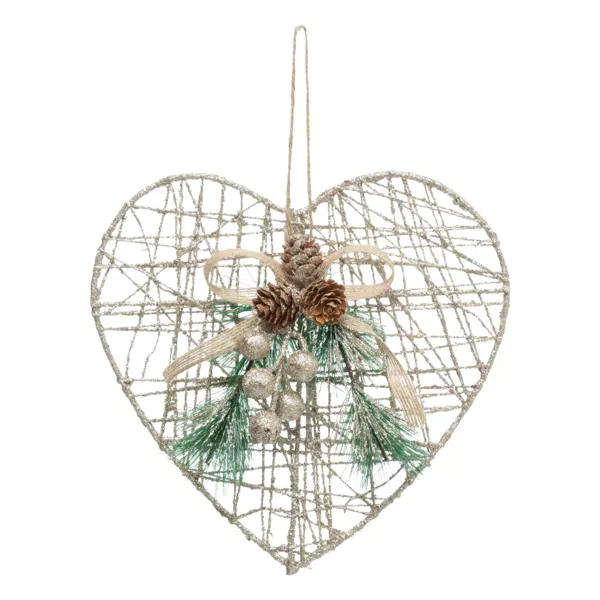 Kersthart om op te hangen (H22 cm) Glitterliefde