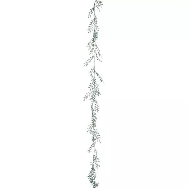 Kerstslinger (180 cm) Glitterende bladeren Iridescent Groen