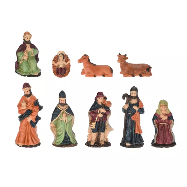 De 9 santons (Hoogte 10 cm) van Antoine