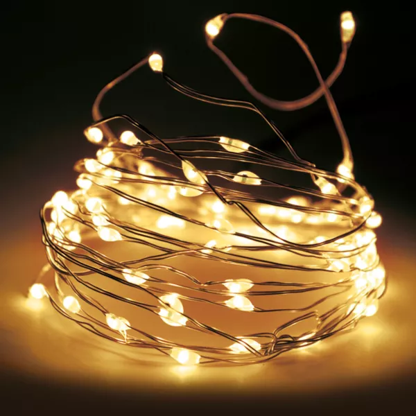 Lichterkette 12 m 120 Micro LED Fil d'argent Warmwei�