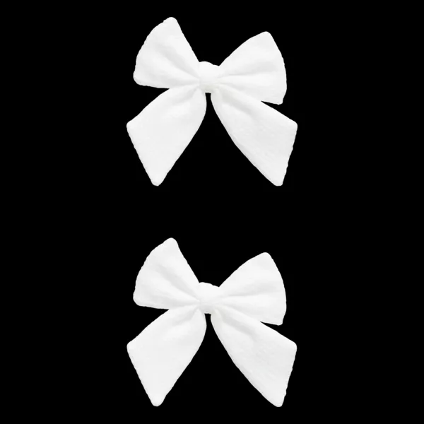 Set di 2 fiocchi (H14 cm) Lana preziosa Bianco