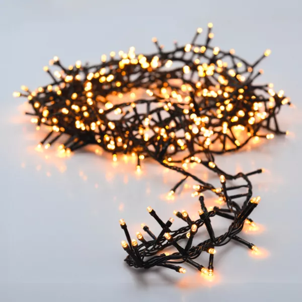 Lichterkette batteriebetrieben 4 m 200 LED Kabel Gr�n Boa Warmwei�