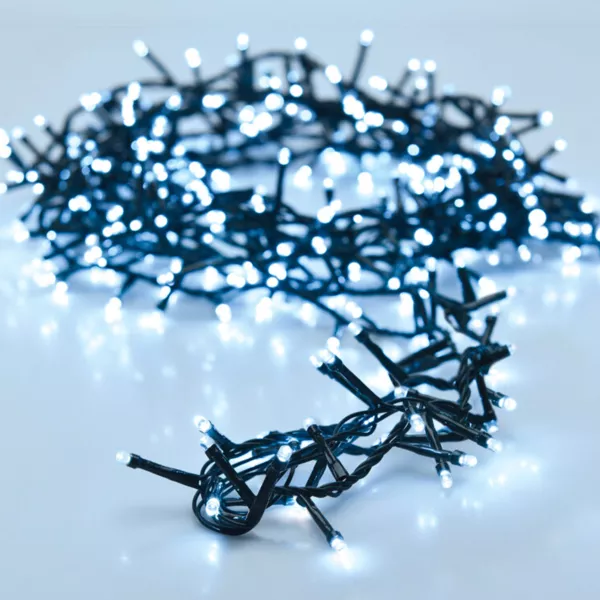 Lichtslinger op batterijen 4 m 200 LED groene kabel Boa Koud wit