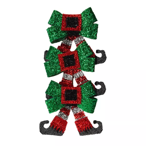 Lot de 3 n�uds de No�l (H12 cm) Jambes lutin farceur