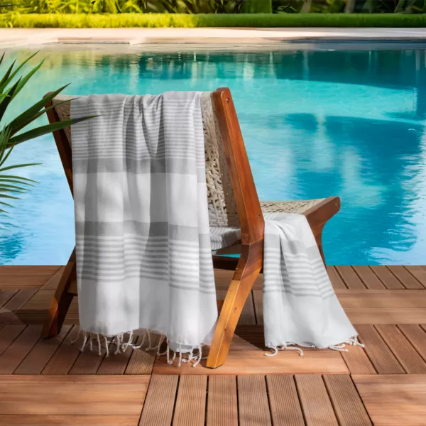 Fouta af genbrugt bomuld (200 x 200 cm) Summer Hvid
