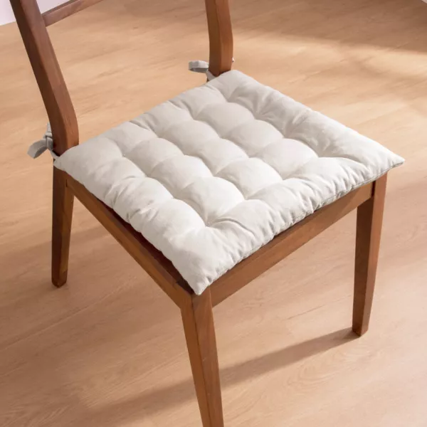 Coussin de chaise carr� coton (40 x 40 cm) Pixel Beige