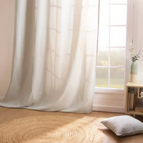 Cortina en algod�n (140 x 260 cm) Pixel Beige gr�ge