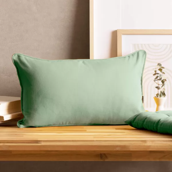 Rechteckiges Baumwoll-Kissen (30 x 50 cm) Pixel Minzgr�n