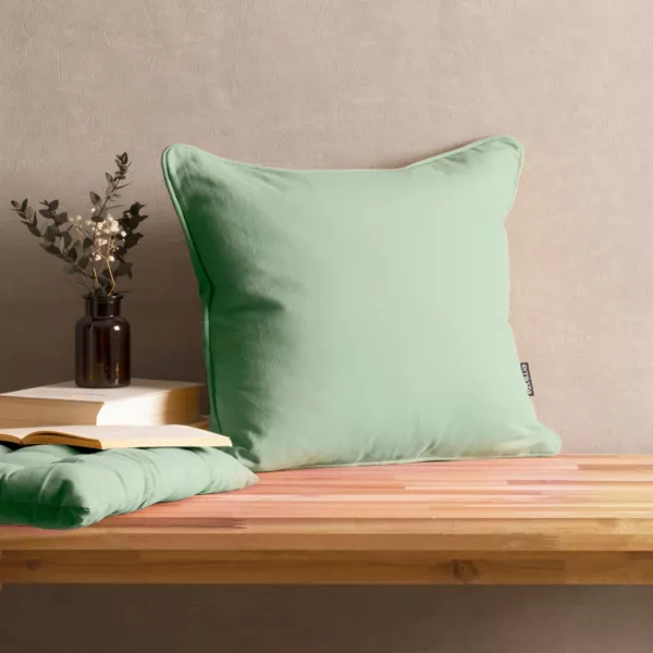 Coussin carr� coton (40 x 40 cm) Pixel Vert menthe