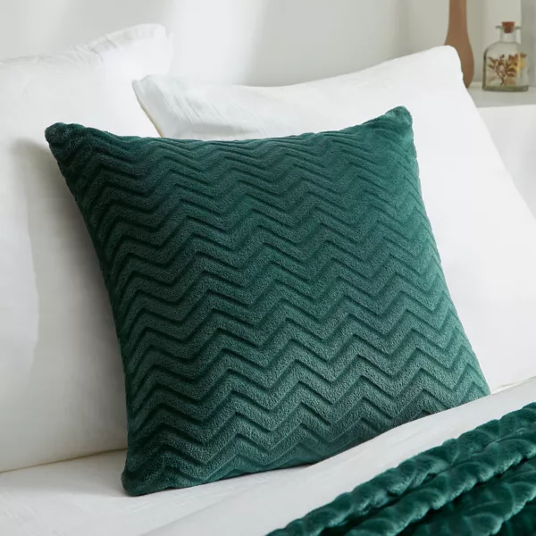 Coussin carr� flanelle (45 x 45 cm) Zag Vert