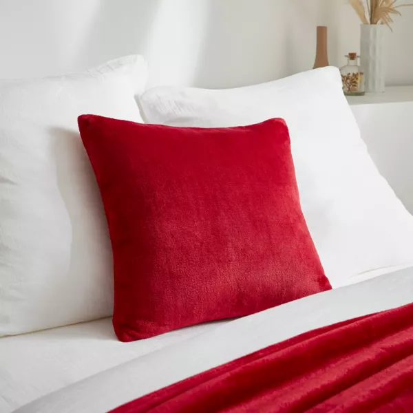 Flannel kvadratisk pudebetr�k (45 x 45 cm) Didou R�d