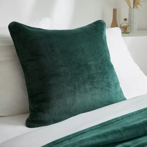 Housse de coussin carr�e flanelle (60 x 60 cm) Didou Verte