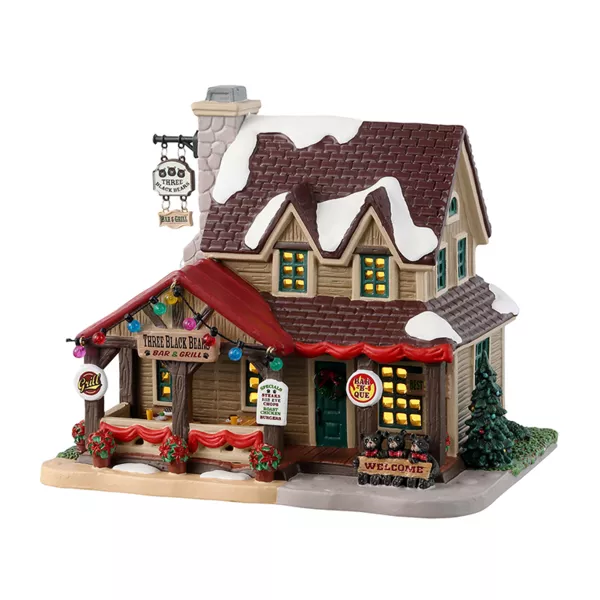 Village de No�l Lemax lumineux Bar & Grill Three Black Bears