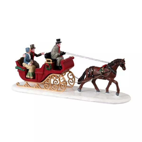 Personajes Lemax Escena de paseo en trineo