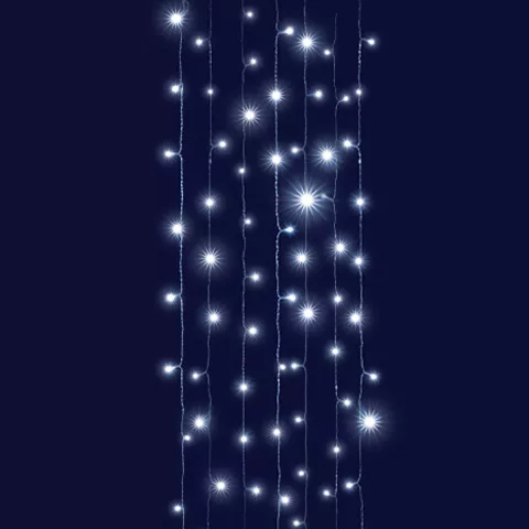 Verbindbarer Lichtervorhang H2 m L2 m 96 LED Schneefall Kaltwei�