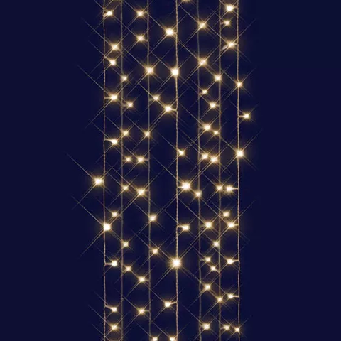 Rideau lumineux interconnectable H2 m L2 m 96 LED Flash Blanc chaud