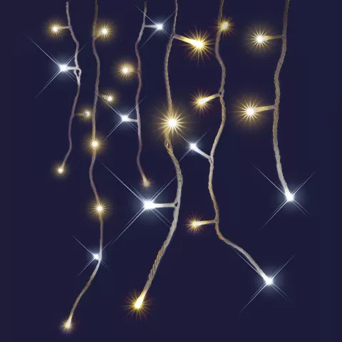 Eisregenlichterkette koppelbar 8 m 160 LED Flash Zweifarbig Warmwei� und Kaltwei�