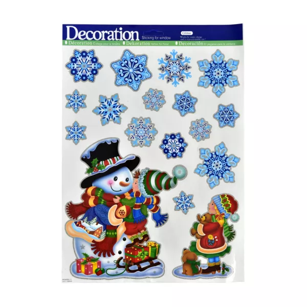 Weihnachtsaufkleber f�r Fenster Schneeflocken Weihnachtsnacht