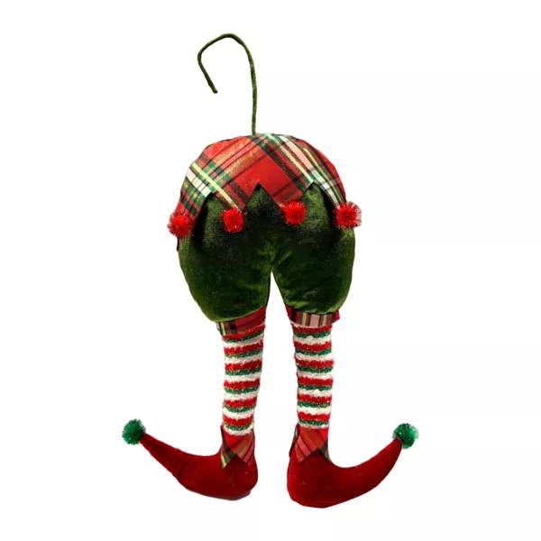 Kerstophanging van stof (H30 cm) Benen van deugniet elf
