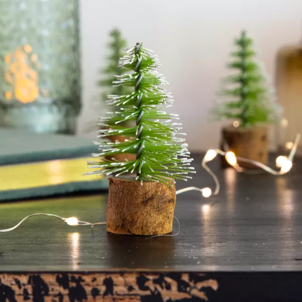 Set van strooidecoratie Kerstbomen per 12 stuks Groen