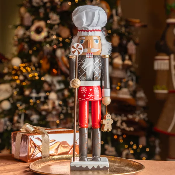 Soldatino Schiaccianoci in legno (H38 cm) Henri e Pan di zenzero