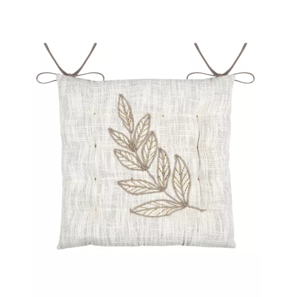 Coj�n cuadrado de algod�n para silla (38 x 38 cm) Hemera Crudo