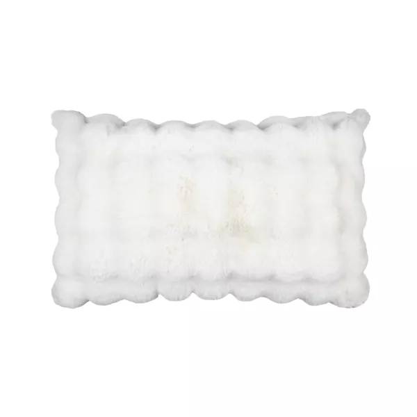Cuscino rettangolare in pelliccia sintetica (50 x 80 cm) Nebraska Ecru