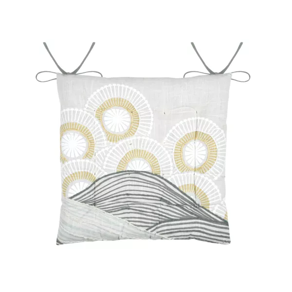 Coussin de chaise carr� coton (38 x 38 cm) Yuki Beige