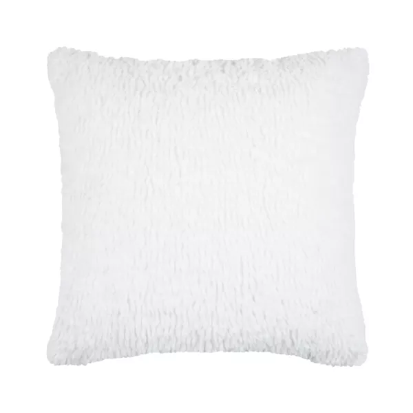 Coussin carr� fausse fourrure (45 x 45 cm) Timmy Blanc
