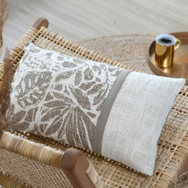 Coussin rectangulaire coton (30 x 50 cm) Hemera Taupe