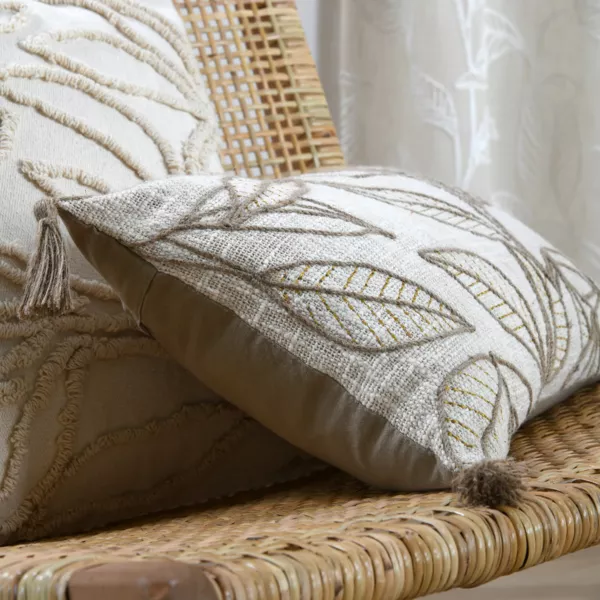 Coussin rectangulaire coton (30 x 50 cm) Hemera Ecru