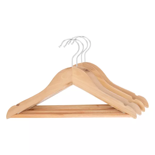 Lote de 4 perchas de madera para ni�os (H19 cm) Natural Marr�n