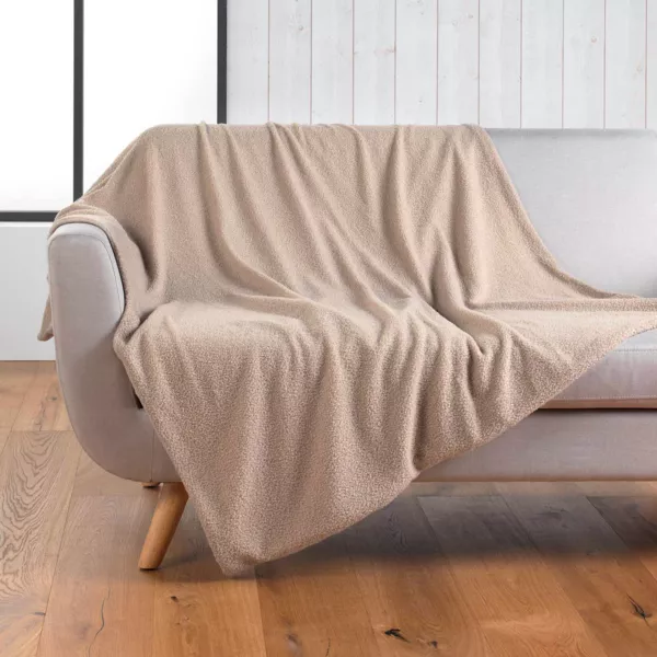 Manta de rizo (180 x 220 cm) Wooly Beige
