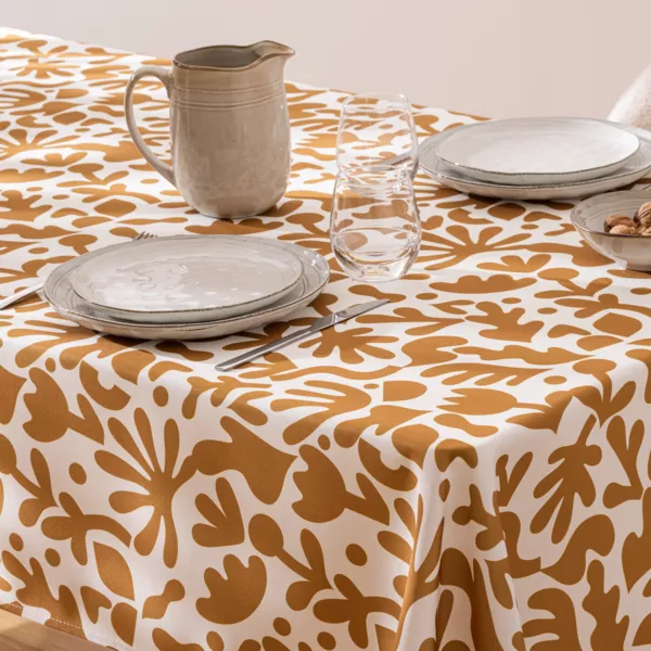 Nappe rectangulaire anti tache (140 x 240 cm) Jolan Jaune ocre