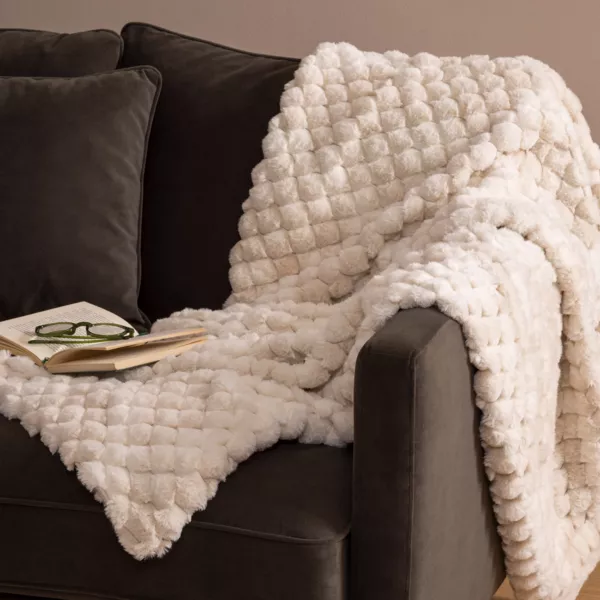 Plaid fausse fourrure (120 x 160 cm) Adriel Beige