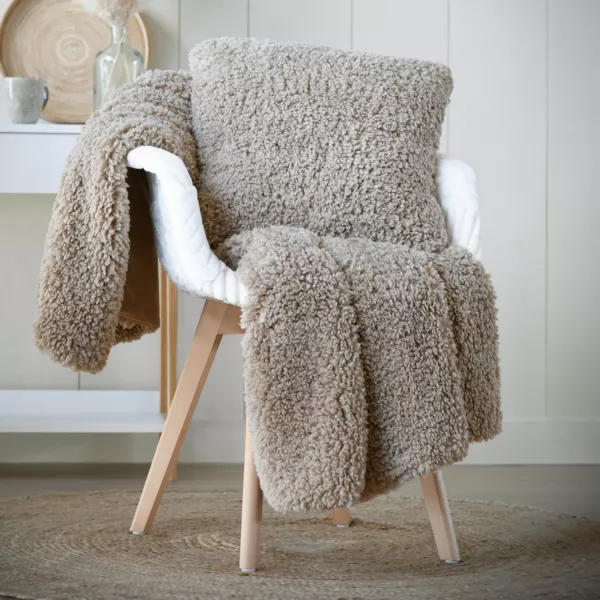 Nepbont plaid (130 x 150 cm) Dudley Taupe