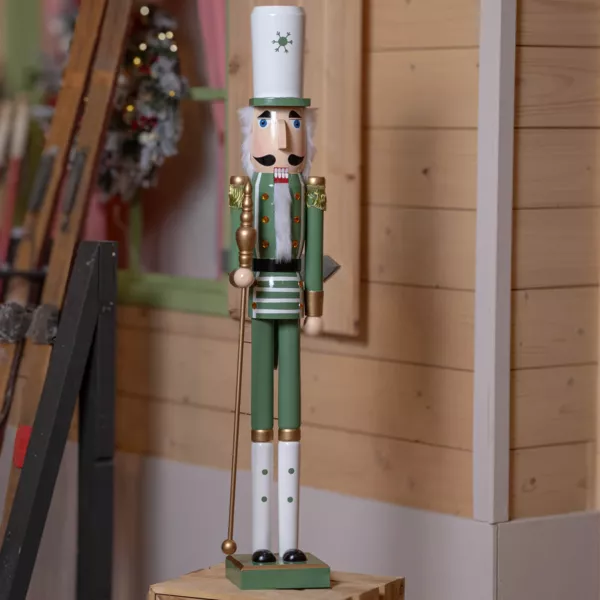 Træ Nøddeknækker Soldat (H92 cm) Viktor Grøn