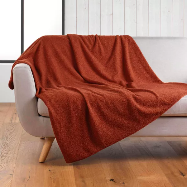 Plaid bouclette (180 x 220 cm) Wooly Terracotta