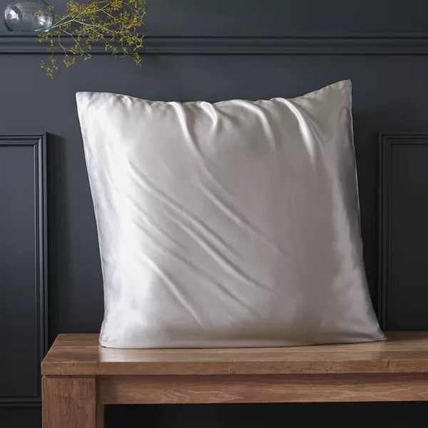 Quadratischer Kopfkissenbezug Maulbeerseide (80 x 80 cm) Mizuki Hellgrau