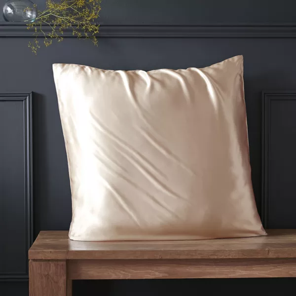 Taie d'oreiller carr�e soie de m�rier (80 x 80 cm) Mizuki Beige pampa