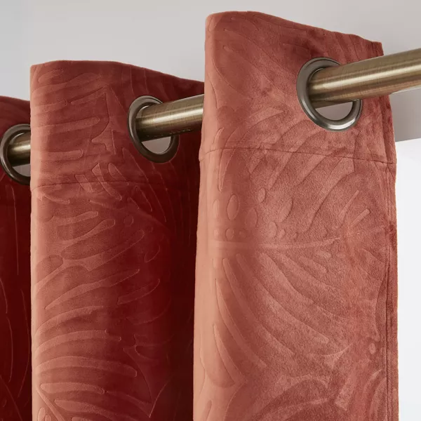 Rideau obscurcissant velours (140 x 180 cm) Fern Terracotta