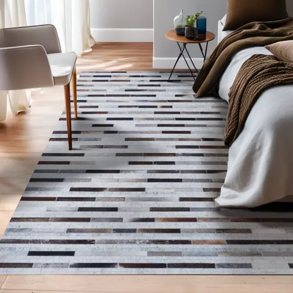 Tapis de salon rectangulaire laine jacquard (160 x 230 cm) Sanjay Gris