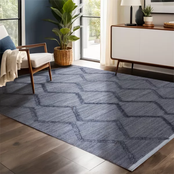 Tapis de salon rectangulaire mati�re recycl�e tuft�e (160 x 230 cm) Noori Gris