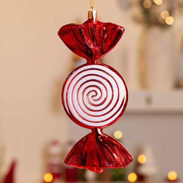 Caramelo para colgar irrompible (H18 cm) Hélice Rojo brillante