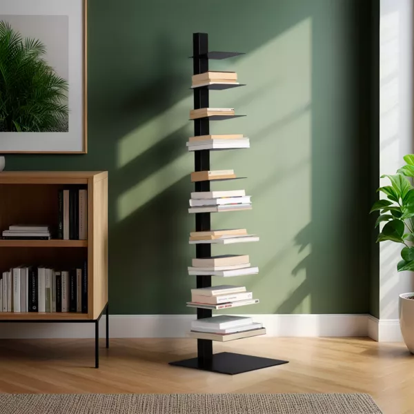 Etag�re de rangement 10 niveaux (H150 cm) Biblioth�que Book Noir
