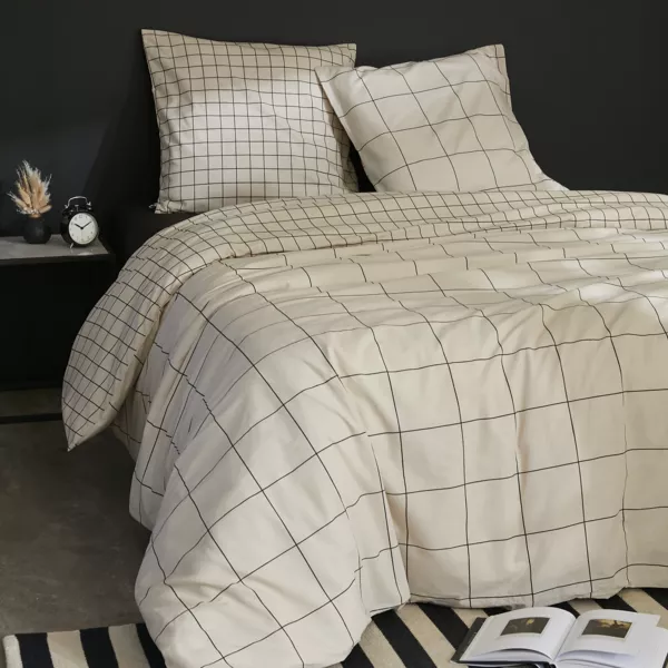 Funda n�rdica y una funda de almohada de algod�n (140 x 200 cm) Carrie Beige